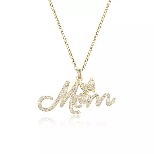 Mom Butterfly Charm Custom Necklace