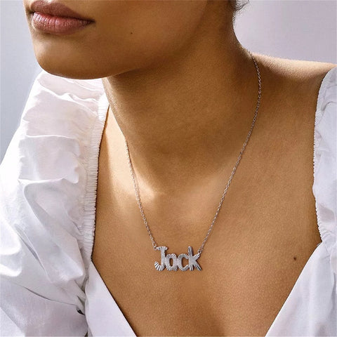 Textured Custom Name Necklace