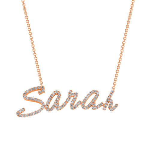 Cursive Diamond Custom Name Necklace