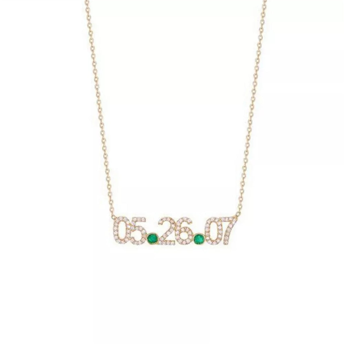 Diamond Custom Date Birthstone Necklace