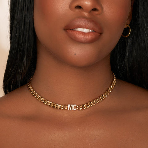 Cuban Link Custom Double Initial Necklace