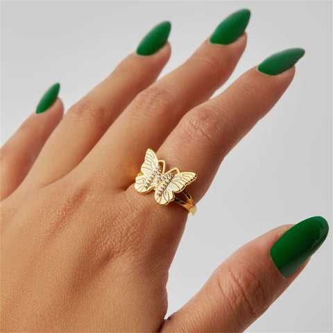 Butterfly Initial Custom Ring