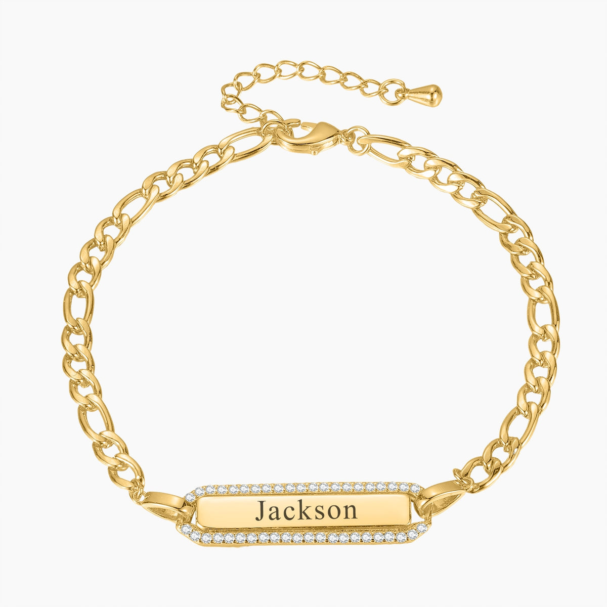 Figaro Link Custom Name Bracelet