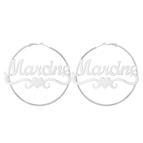 Marcine Custom Name Hoop Earrings