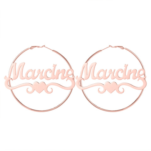 Marcine Custom Name Hoop Earrings