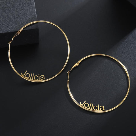 Jolicia Custom Name Hoop Earrings