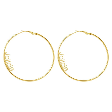 Jolicia Custom Name Hoop Earrings