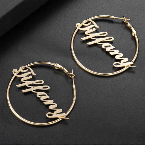 Tiffany Custom Name Hoop Earrings