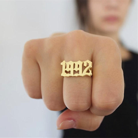 Old English Custom Number Ring