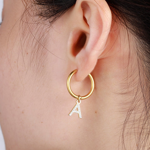 Diamond Custom Initial Earrings