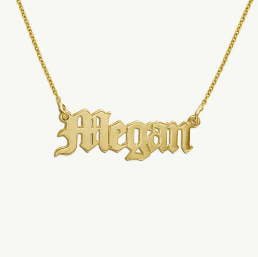 Old English Custom Name Necklace