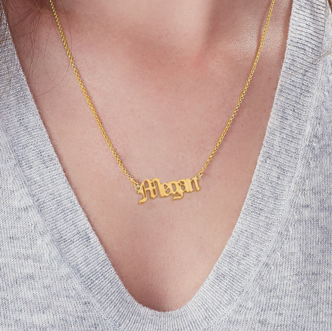 Old English Custom Name Necklace