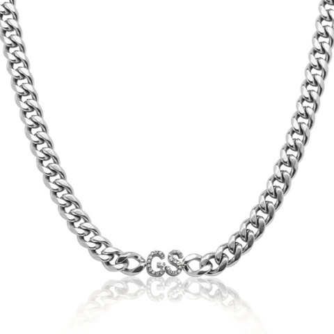 Cuban Link Custom Double Initial Necklace