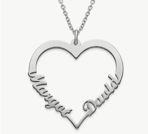 Heart Pendant Custom Two-Name Necklace