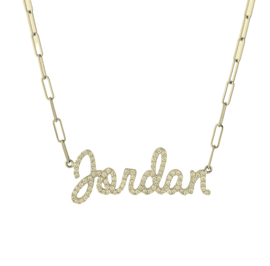 Paperclip Link Custom Name Necklace