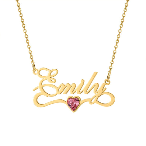 Birthstone Custom Name Necklace