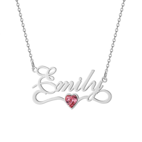 Birthstone Custom Name Necklace